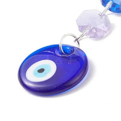 Handmade Lampwork Evil Eye Pendants Decoration HJEW-JM00757-1