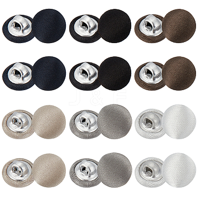 96Pcs 6 Colors 1-Hole Cloth Buttons BUTT-BC0001-09-1