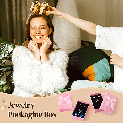 Rectangle Paper Jewelry Set Storage Gift Boxes with Bowknot CON-TAC0014-12E-1