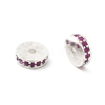 Brass Micro Pave Cubic Zirconia Beads KK-R216-15S-04-1