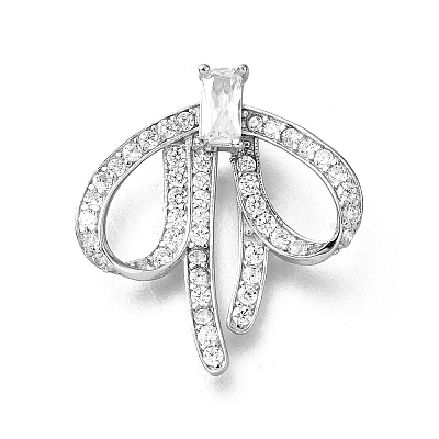 925 Sterling Silver Pave Clear Cubic Zirconia Pendants STER-P067-04P-1