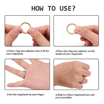 8Pcs 8 Sizes Plastic Invisible Ring Size Adjuster X-TOOL-H005-01-1