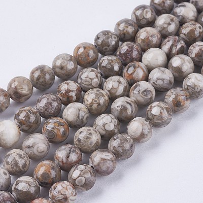 Natural Maifanite/Maifan Stone Beads Strands G-I187-6mm-01-1