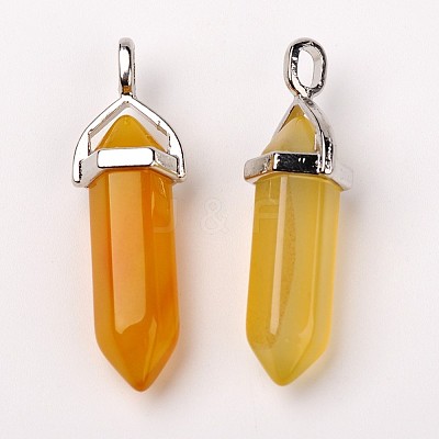 Natural Agate Double Terminated Pointed Pendants X-G-F295-05F-1