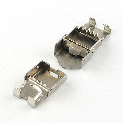 Tarnish Resistant Smooth Surface 201 Stainless Steel Watch Band Clasps STAS-R063-79-1