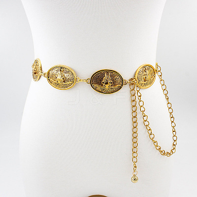 Vintage Alloy Geometric Oval Link Chain Waist Belly Chains for Women FS-WGD731C-01-1