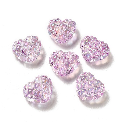 Transparent Acrylic Waffle Beads OACR-E016-01F-1