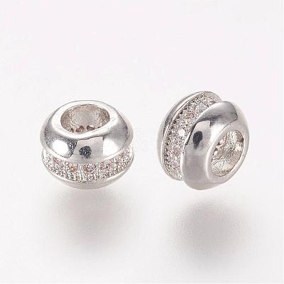 Brass Micro Pave Cubic Zirconia Beads ZIRC-J016-21-1