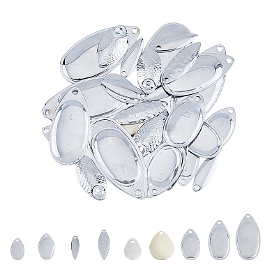 60Pcs 10 Style Teardrop & Horse Eye & Oval Iron Fishing Lures DIY-FH0005-25-1