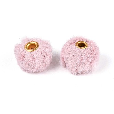 Imitation Rabbit Hair European Beads FIND-WH0126-574U-1