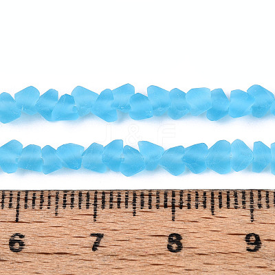 Frosted Transparent Glass Beads Strands GLAA-N016-4mm-06-1