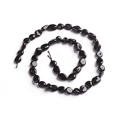 Natural Black Tourmaline Beads Strands G-D0002-B39-1