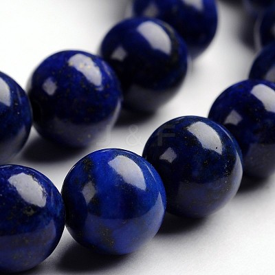 Round Dyed & Natural Lapis Lazuli Gemstone Bead Strands G-J333-05-10mm-1