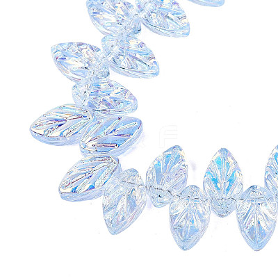 Electroplate Transparent Glass Beads Strands EGLA-N056-03A-09-1