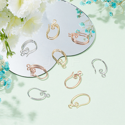 15 Pairs 3 Colors Brass Earring Hooks KK-BC0012-51-1