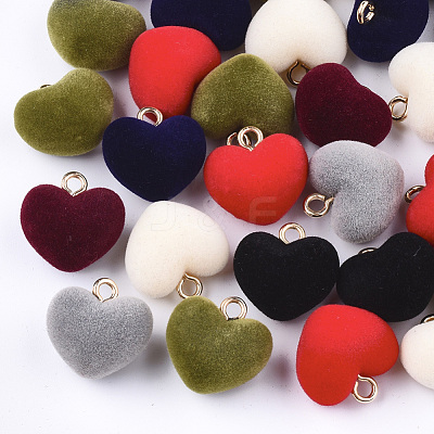 Flocky Acrylic Pendants FIND-T046-28-1