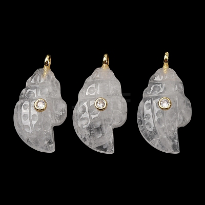 Natural Quartz Carved Pendants G-H357-05G-09-1