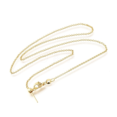 Brass Rolo Chain Adjustable Slider Necklaces NJEW-E157-05G-1