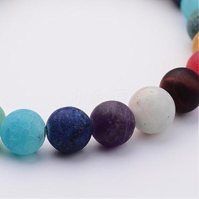 Natural Amazonite & Gemstone Beads Stretch Bracelets BJEW-JB02509-04-1