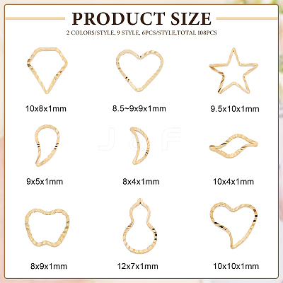 108Pcs 18 Style Brass Linking Rings KK-FH0005-75-1