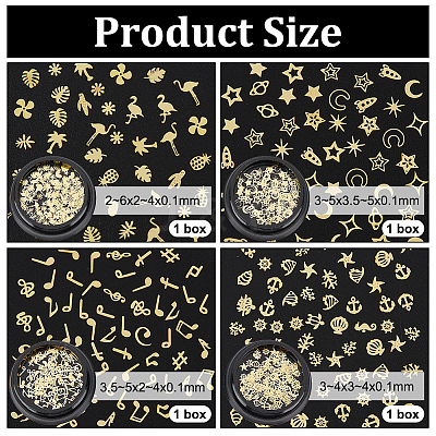 4 Boxes 4 Styles Brass Cabochons MRMJ-OC0003-94-1