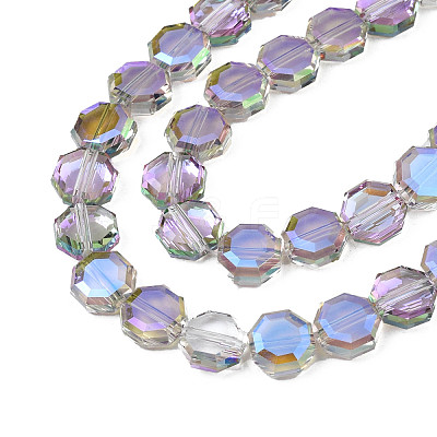 Electroplate Translucent Glass Beads Strands EGLA-N002-27-D01-1