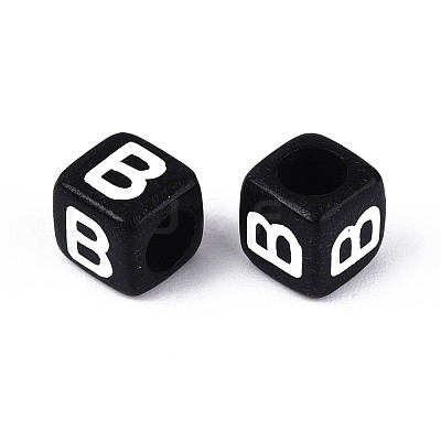 Initial Acrylic Horizontal Hole Beads OACR-ZX006-35B-1