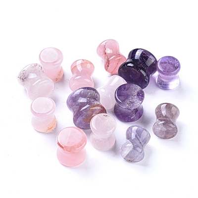 Natural Amethyst or Rose Quartz Beads G-L533-52-1