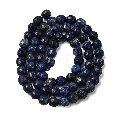 Natural Dyed Lapis Lazuli Beads Strands G-G059-6mm-1