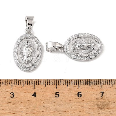 Brass & Clear Cubic Zirconia Pendants KK-G558-08P-1