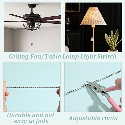 6Pcs 6 Styles PU Leather Charms Ceiling Fan Pull Chain Extenders HJEW-SP0001-76-1