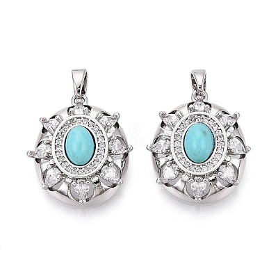Dyed Synthetic Turquoise Pendants KK-N287-20P-1