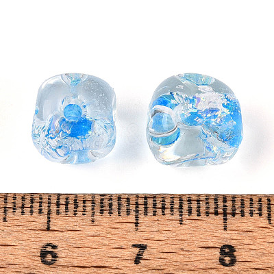 Handmade Foil Lampwork Beads Strands FOIL-T008-04D-1