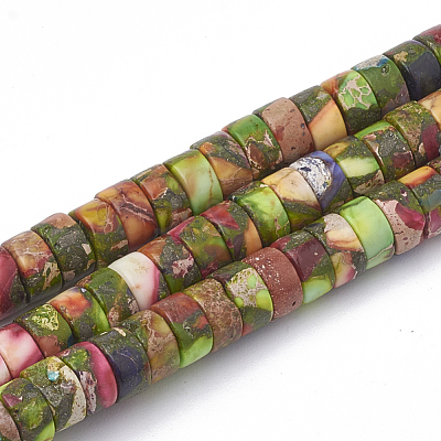 Synthetic Gold Line Imperial Jasper Beads Strands G-T103-19A-1