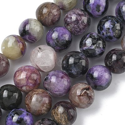 Natural Charoite Beads Strands G-C270-O03-08-1