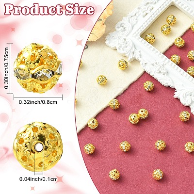 30Pcs Alloy Rhinestone Beads FIND-YW0009-05-1