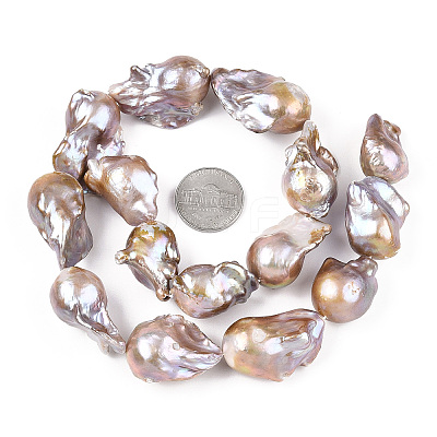 Natural Baroque Pearl Keshi Pearl Beads Strands PEAR-S019-04D-1