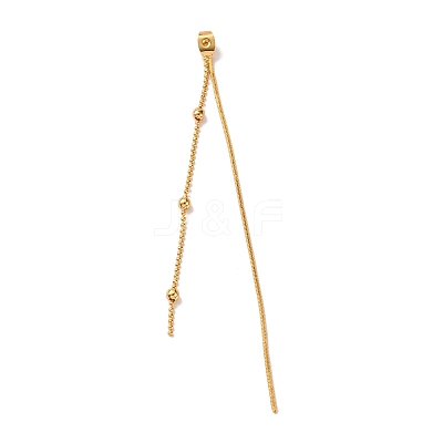Brass Snake Chain & Ball Chain Ear Nuts KK-G510-16G-1