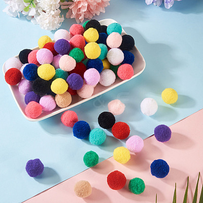 120Pcs 12 Colors Polyester High-elastic Pom Pom Ball DIY-TA0013-41-1