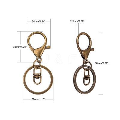 Iron Lobster Clasp Keychain KEYC-E016-01AB-1