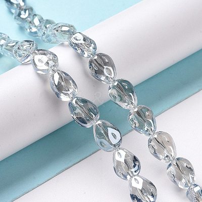 Transparent Electroplate Glass Beads Strands GLAA-C025-02G-1