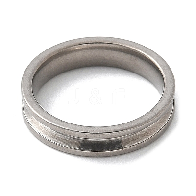 304 Stainless Steel Grooved Finger Ring Settings STAS-C117-13P-1