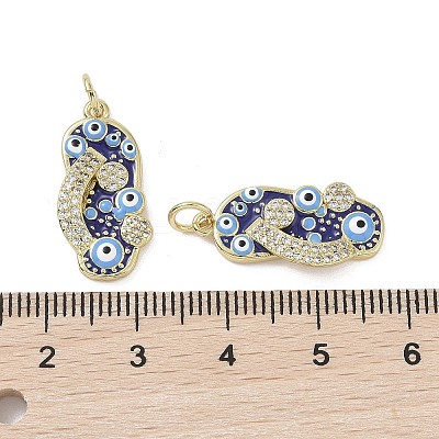 Golden Brass Micro Pave Cubic Zirconia Pendants KK-L209-073G-01-1