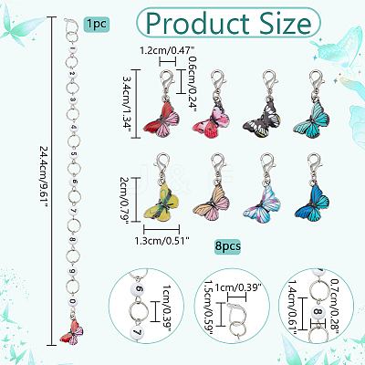 Knitting Row Counter Chains & Locking Stitch Markers Kits HJEW-AB00532-1