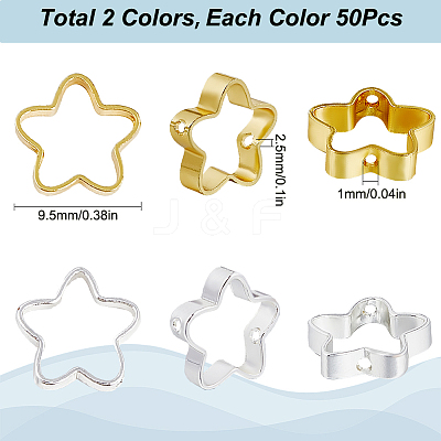 100Pcs 2 Colors Rack Plating Brass Bead Frames KK-SP0002-25-1