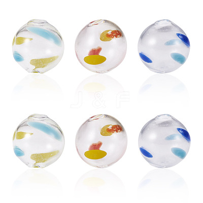 6Pcs 3 Colors Transparent Glass Beads GLAA-TA0003-97-1