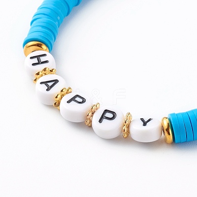 Handmade Polymer Clay Heishi Beads Stretch Bracelets Sets BJEW-SZ0001-59-1