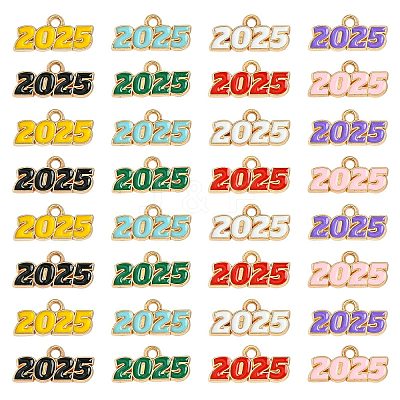80Pcs 8 Colors Alloy Enamel Pendants ENAM-CJ0006-86-1