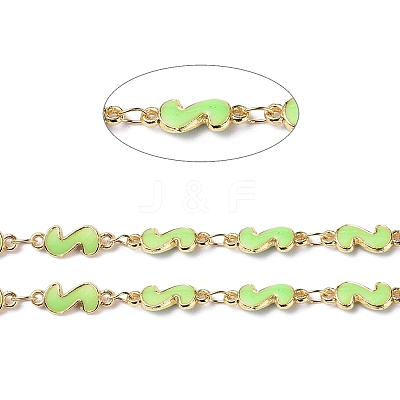 Handmade Alloy Enamel S Shape Link Chains ENAM-F138-05B-RS-1