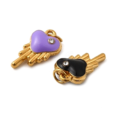 304 Stainless Steel Enamel Pendants STAS-B097-24G-1